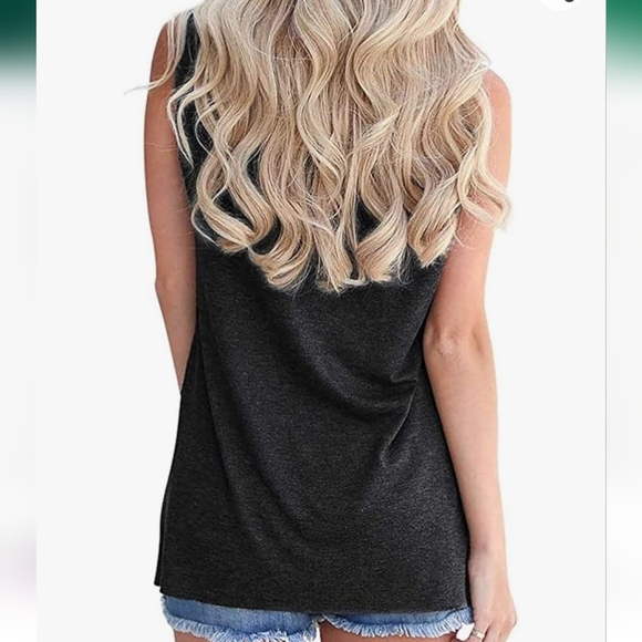 Womens Good Vibes Tank Tops Round Neck Sleeveless Camis Tee Shirt Tank Top - Picture 5 of 6